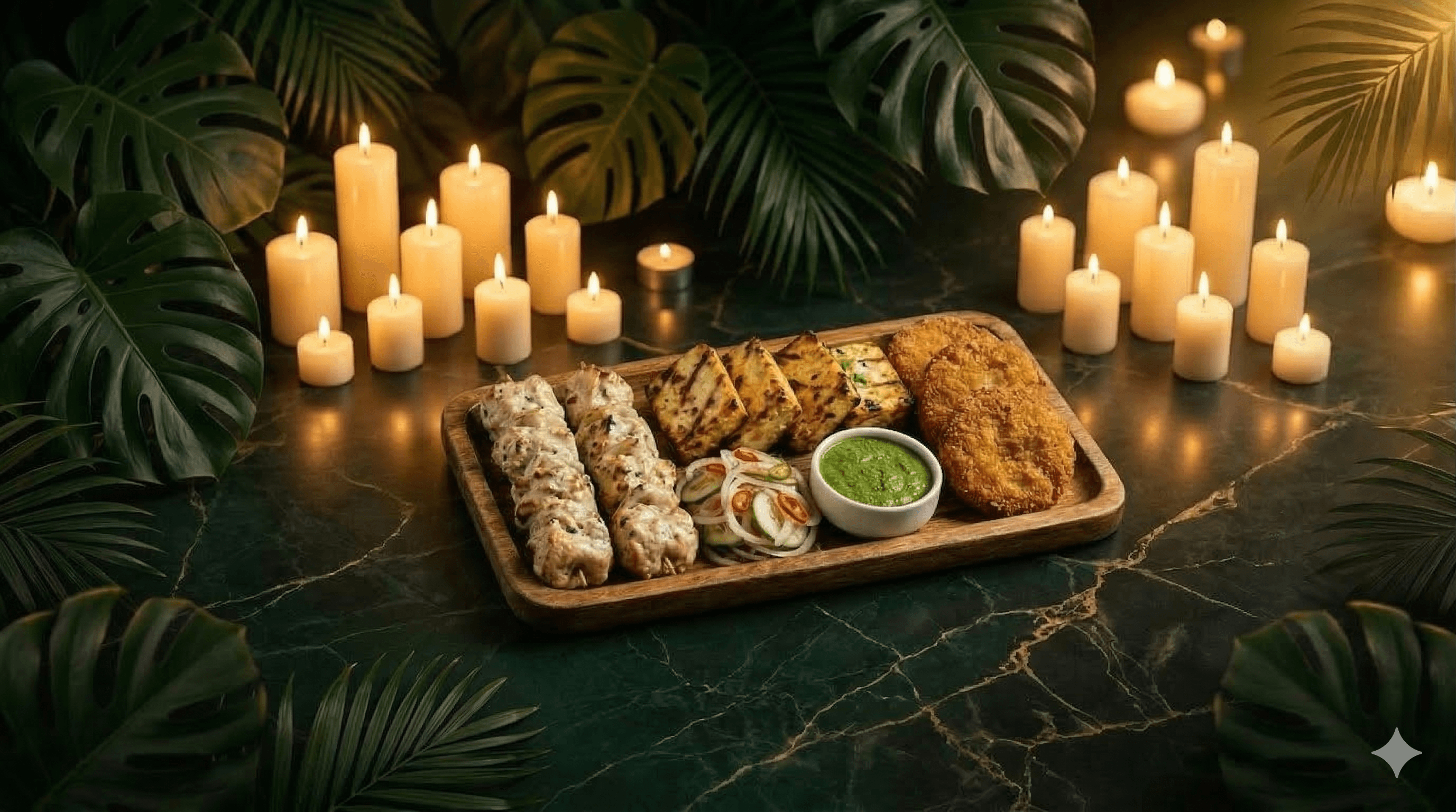 Freshly roasted chicken tikka skewers fresh from the clay tandoor